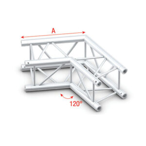 Milos Pro-30 Square G Truss - 120° Corner - Heavy Duty Silber | Schwarz