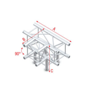 Milos Pro-30 Square G Truss - T-Cross + Down 4-way 710 Silber | Schwarz