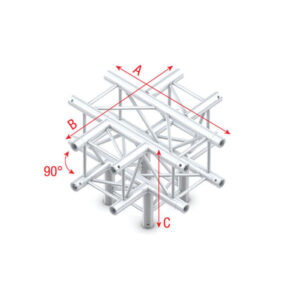 Milos Pro-30 Square G Truss - Cross + Down 5-way 710 Silber | Schwarz