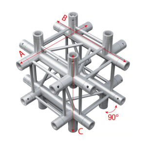 Milos Pro-30 Square G Truss - Cross up/down 6-way - 500 Silber